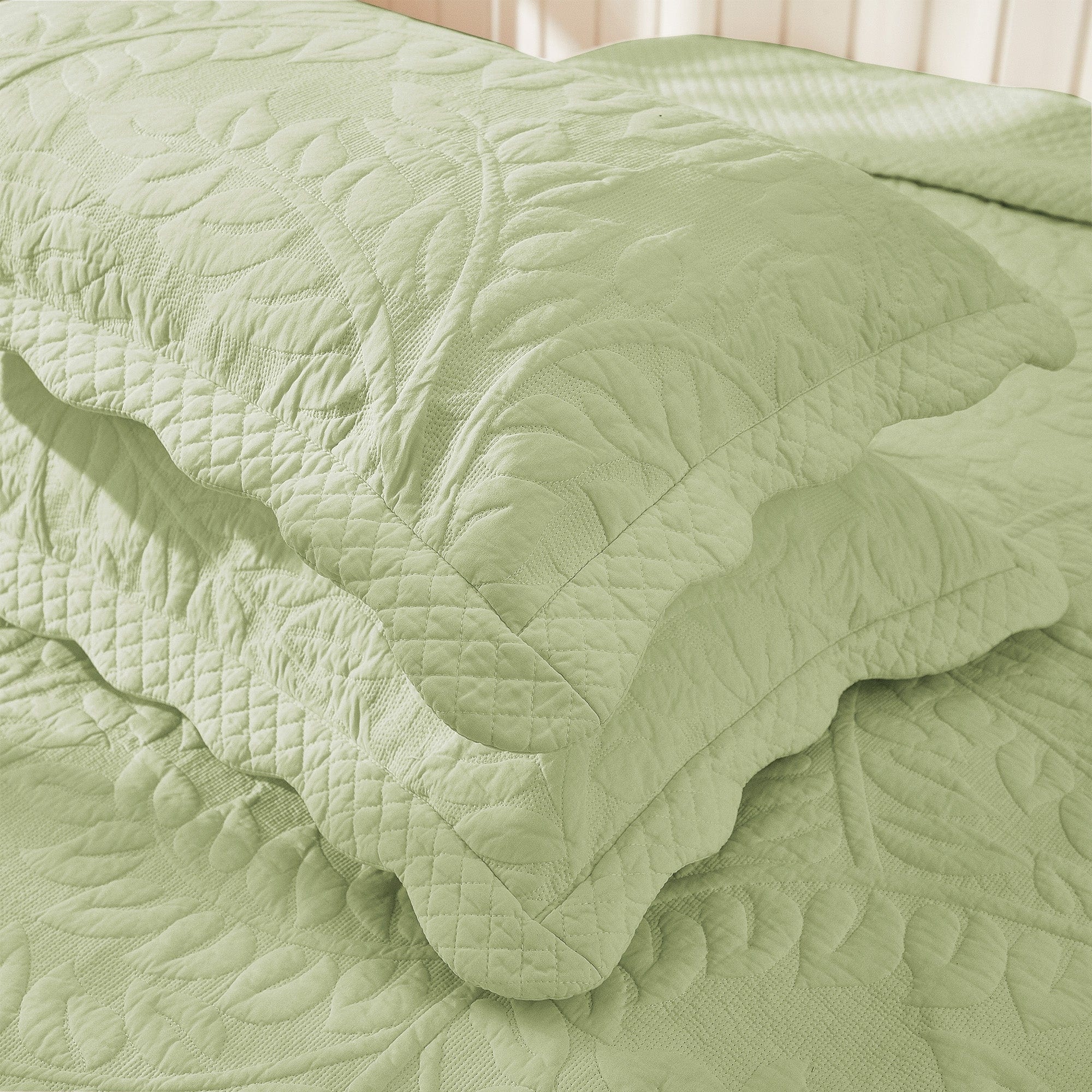 Taies d'oreiller matelassées brodées MarCielo, 2 pièces, 100 % coton