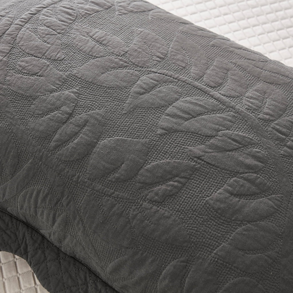 Taies d'oreiller matelassées brodées MarCielo, 2 pièces, 100 % coton