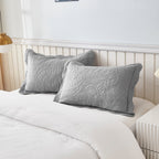 Taies d'oreiller matelassées brodées MarCielo, 2 pièces, 100 % coton