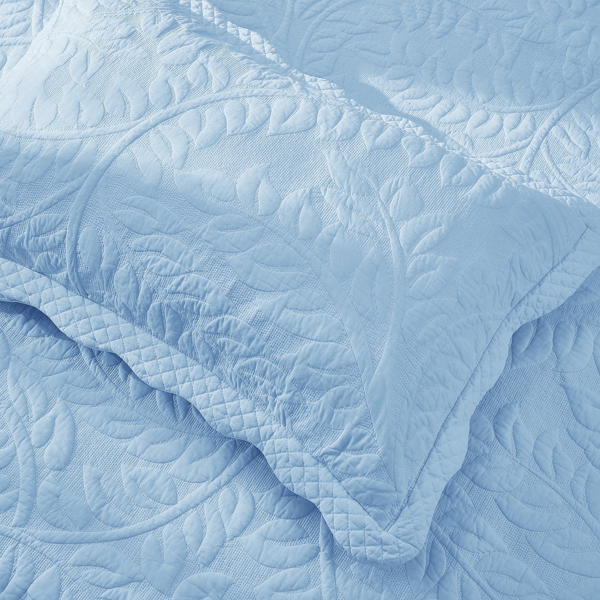 Taies d'oreiller matelassées brodées MarCielo, 2 pièces, 100 % coton