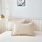 Taies d'oreiller matelassées brodées MarCielo, 2 pièces, 100 % coton