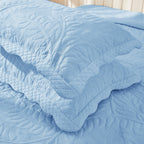 Taies d'oreiller matelassées brodées MarCielo, 2 pièces, 100 % coton