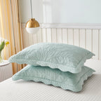 Taies d'oreiller matelassées brodées MarCielo, 2 pièces, 100 % coton