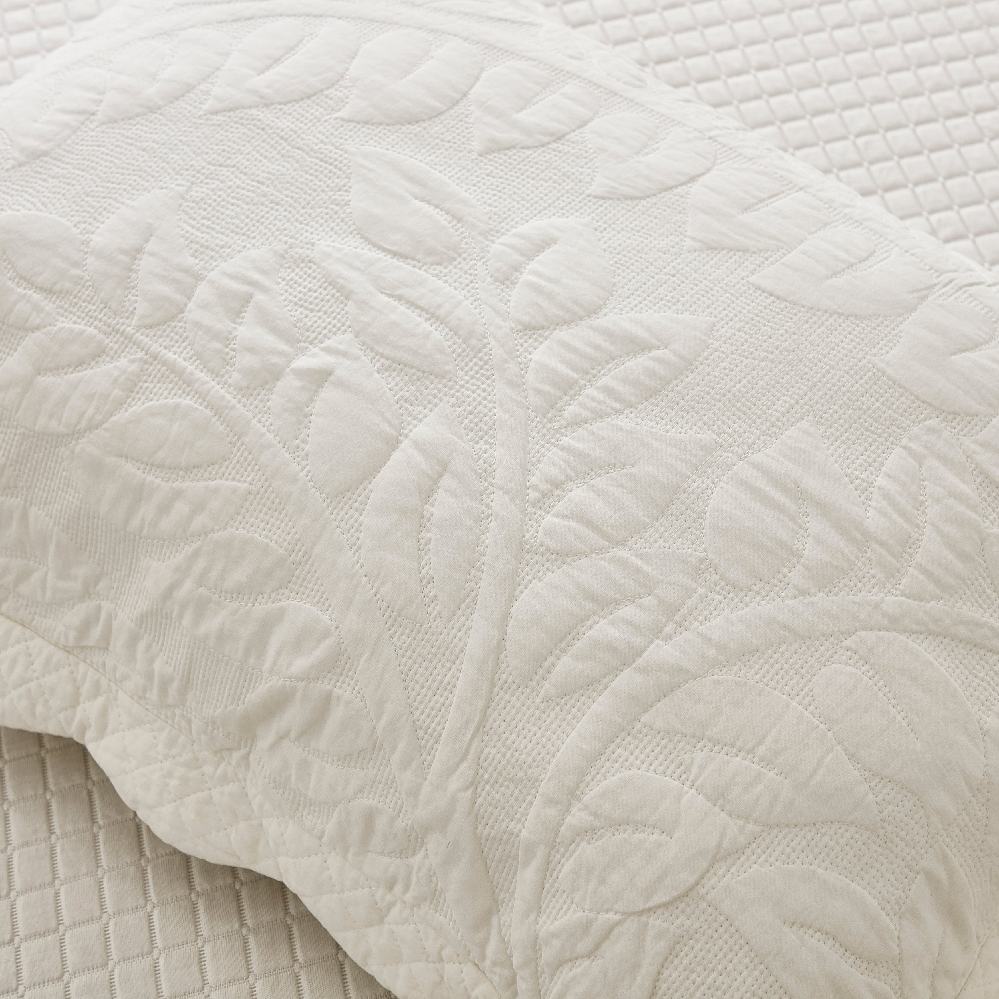 Taies d'oreiller matelassées brodées MarCielo, 2 pièces, 100 % coton