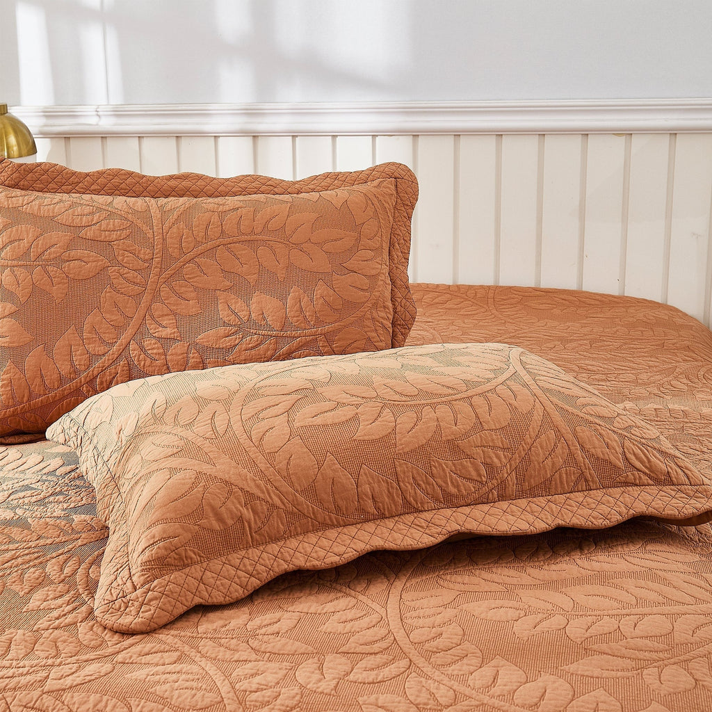 Taies d'oreiller matelassées brodées MarCielo, 2 pièces, 100 % coton