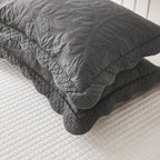 Taies d'oreiller matelassées brodées MarCielo, 2 pièces, 100 % coton