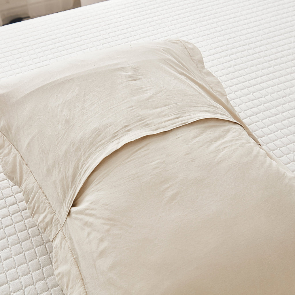 Taies d'oreiller matelassées brodées MarCielo, 2 pièces, 100 % coton