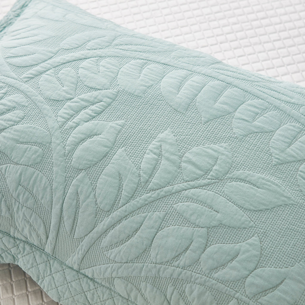 Taies d'oreiller matelassées brodées MarCielo, 2 pièces, 100 % coton