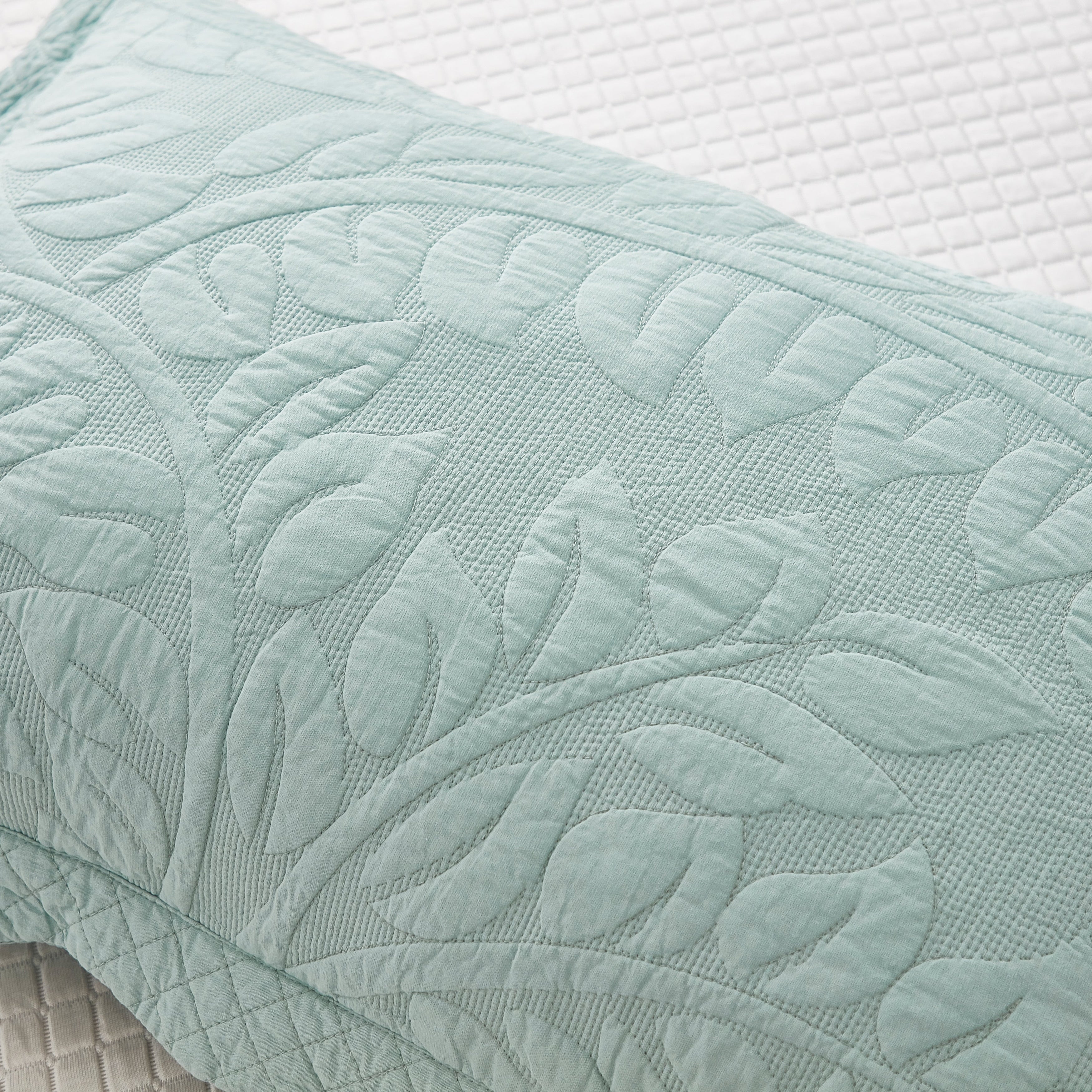 Taies d'oreiller matelassées brodées MarCielo, 2 pièces, 100 % coton