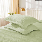 Taies d'oreiller matelassées brodées MarCielo, 2 pièces, 100 % coton