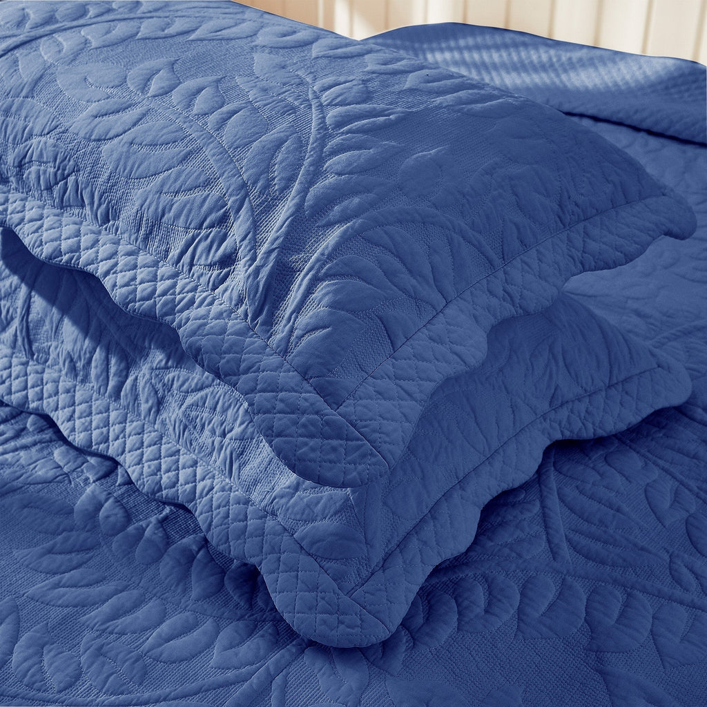 Taies d'oreiller matelassées brodées MarCielo, 2 pièces, 100 % coton