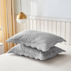 Taies d'oreiller matelassées brodées MarCielo, 2 pièces, 100 % coton