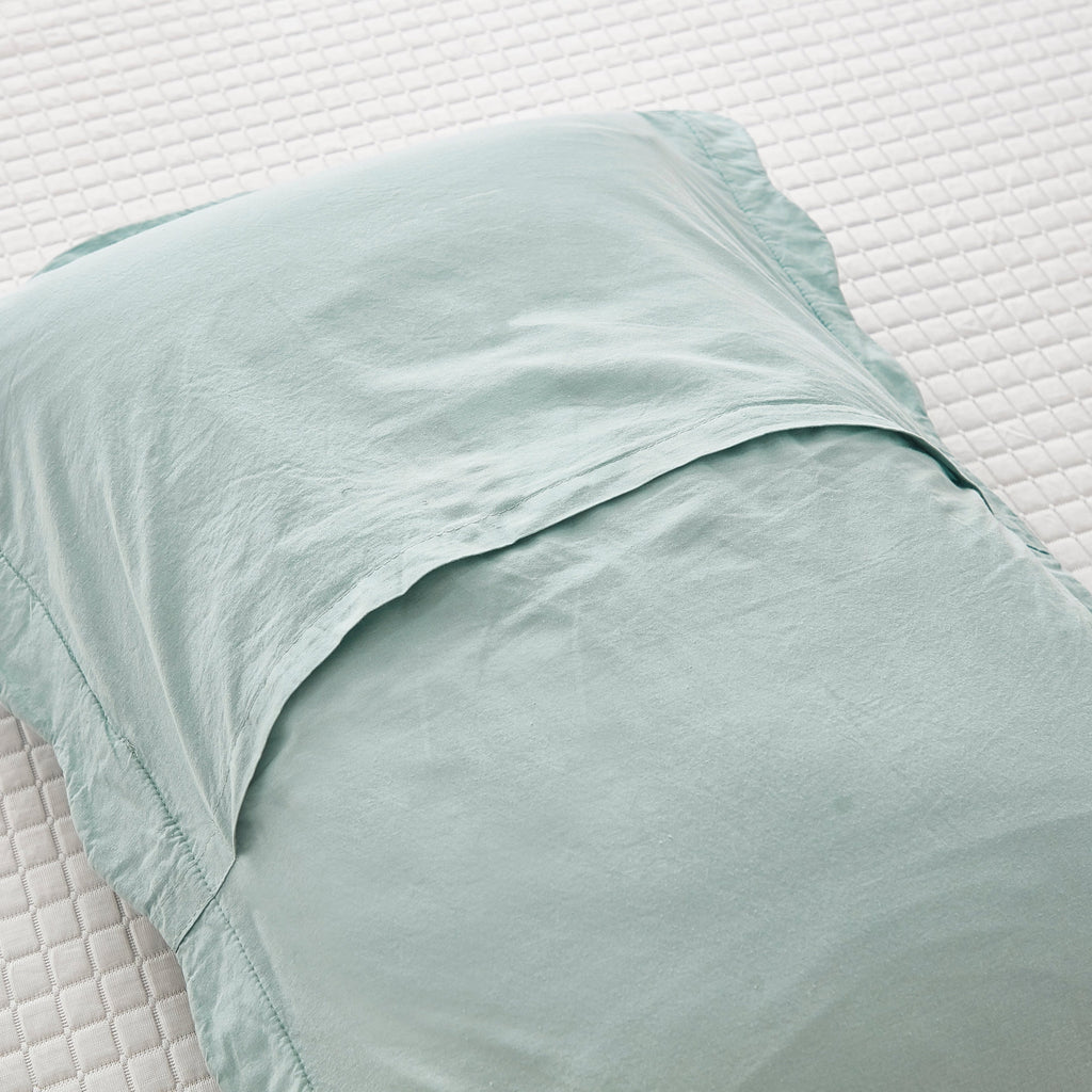Taies d'oreiller matelassées brodées MarCielo, 2 pièces, 100 % coton