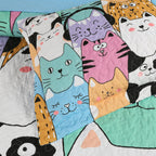 Parure de lit courtepointe pour enfants MarCielo motif chat WX202