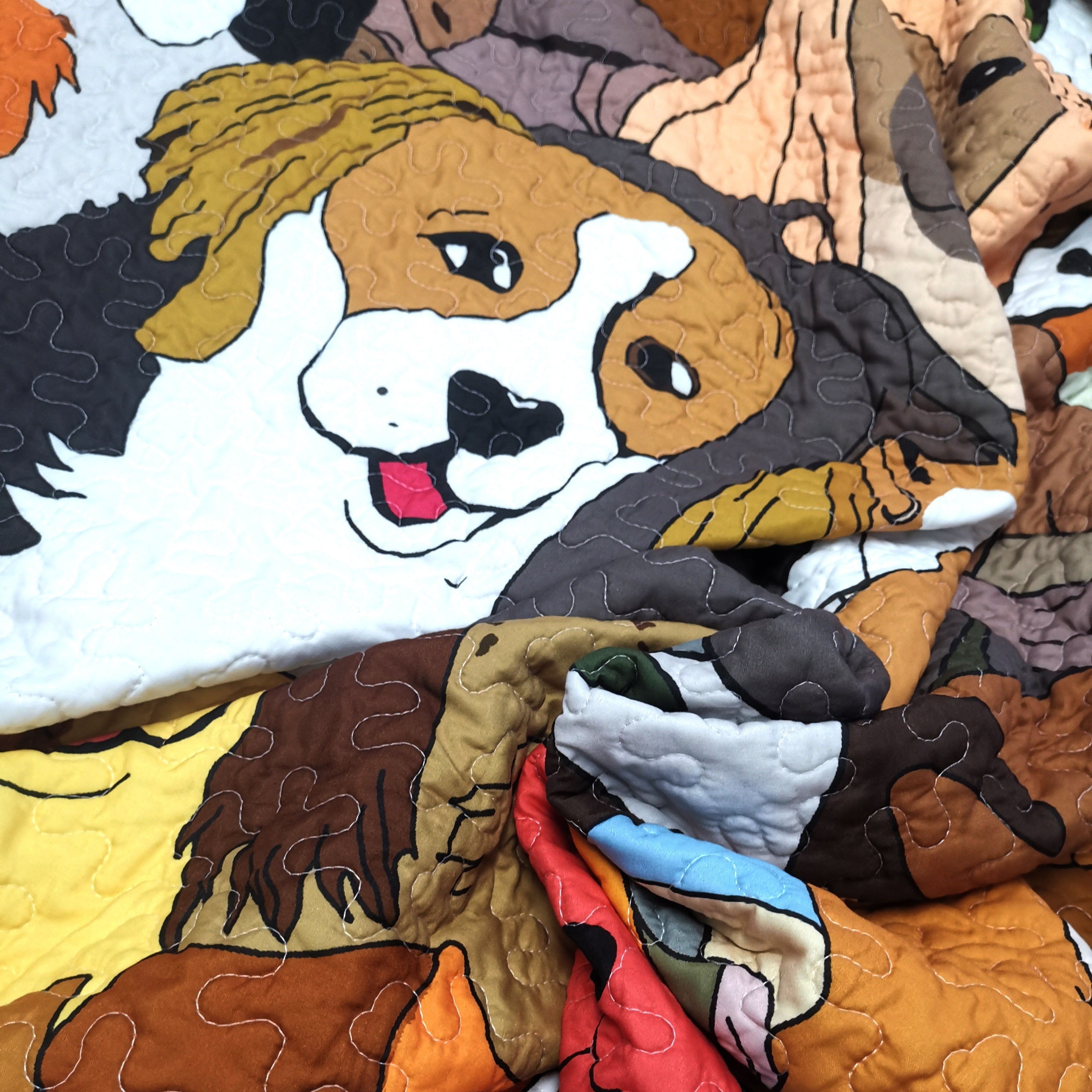 Parure de lit courtepointe pour enfants MarCielo motif chien WX200