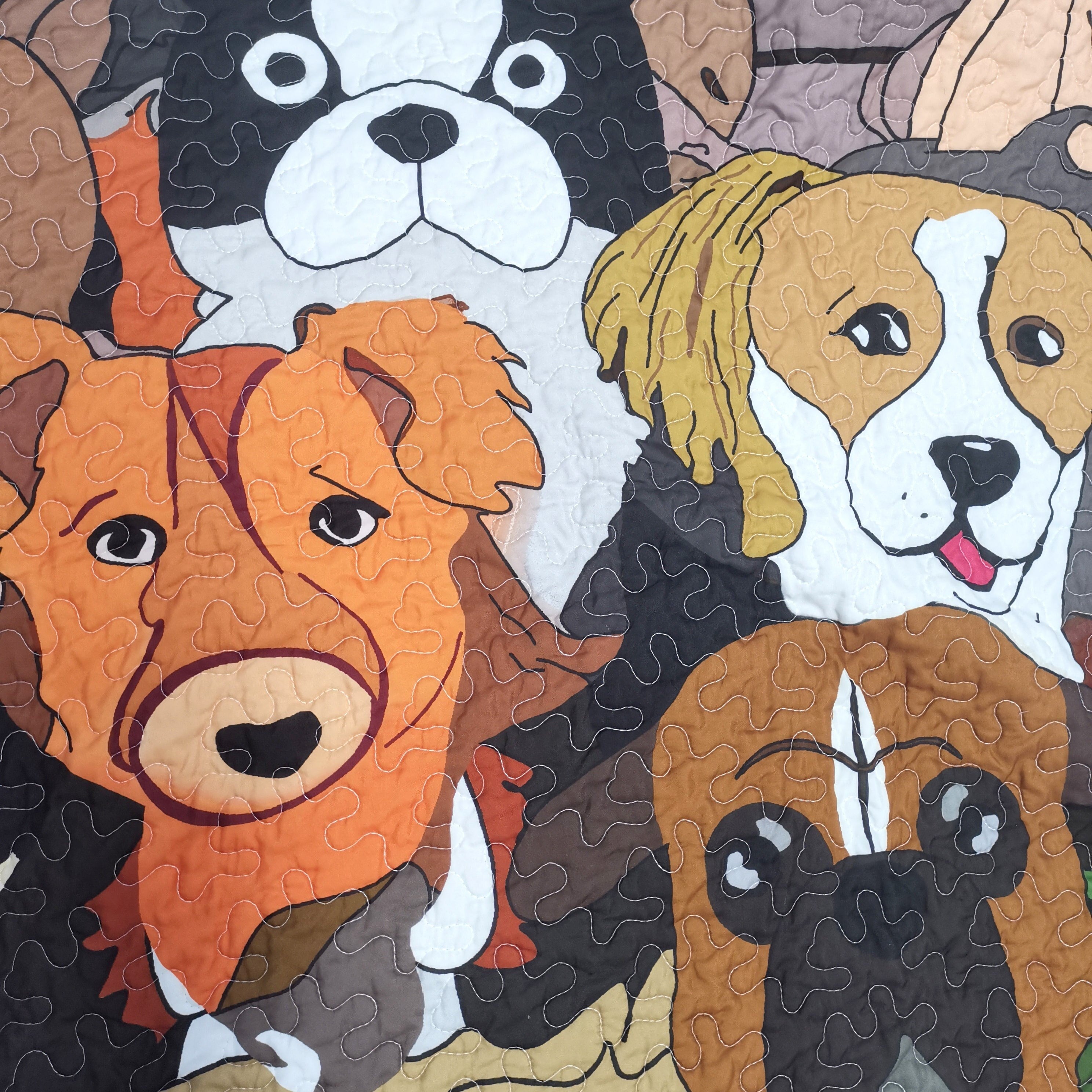 Parure de lit courtepointe pour enfants MarCielo motif chien WX200