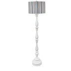 Lampadaire Maribelle 65H en résine blanche vieillie à rayures multiples - 65H x 17Rnd