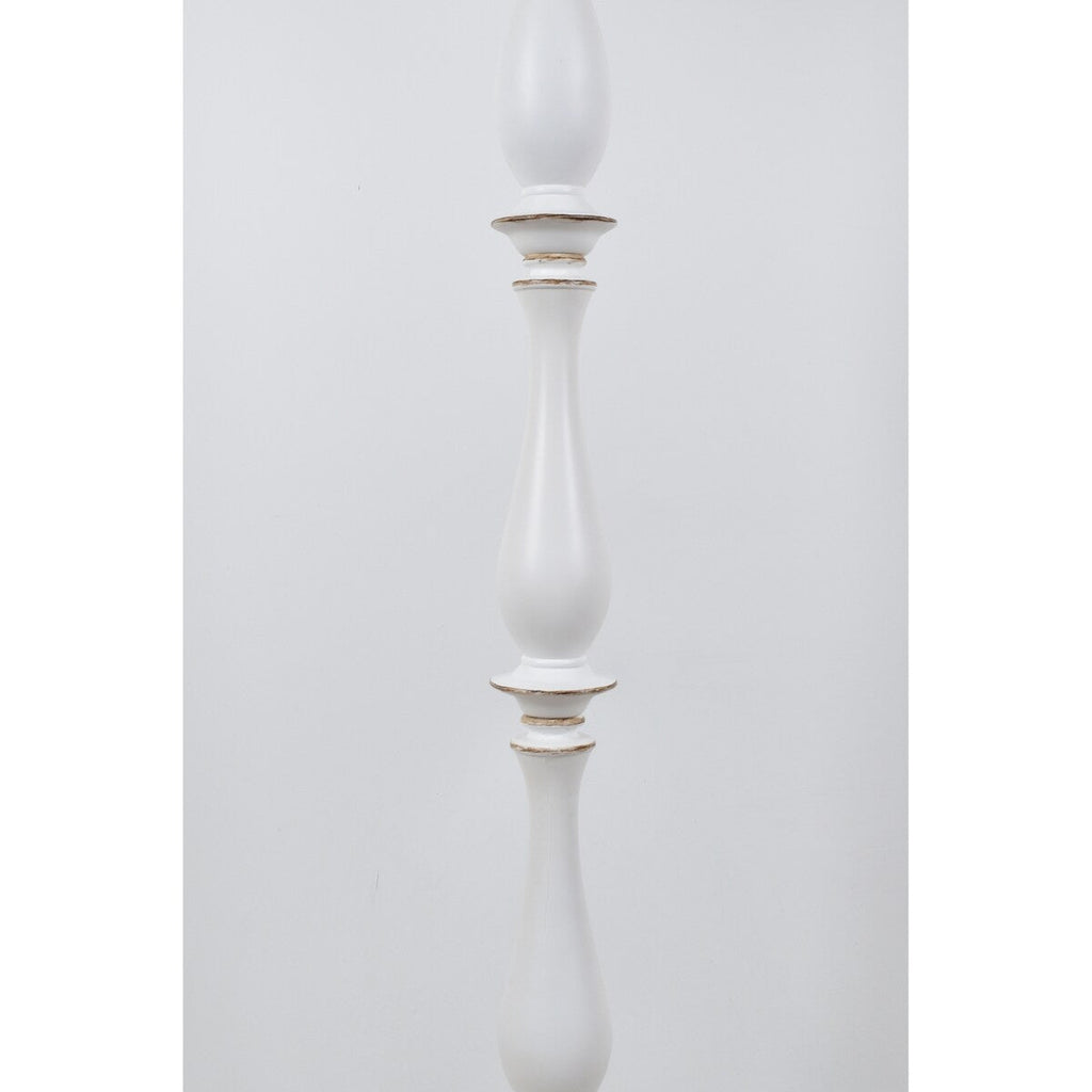 Lampadaire Maribelle 65H en résine blanche vieillie à rayures multiples - 65H x 17Rnd