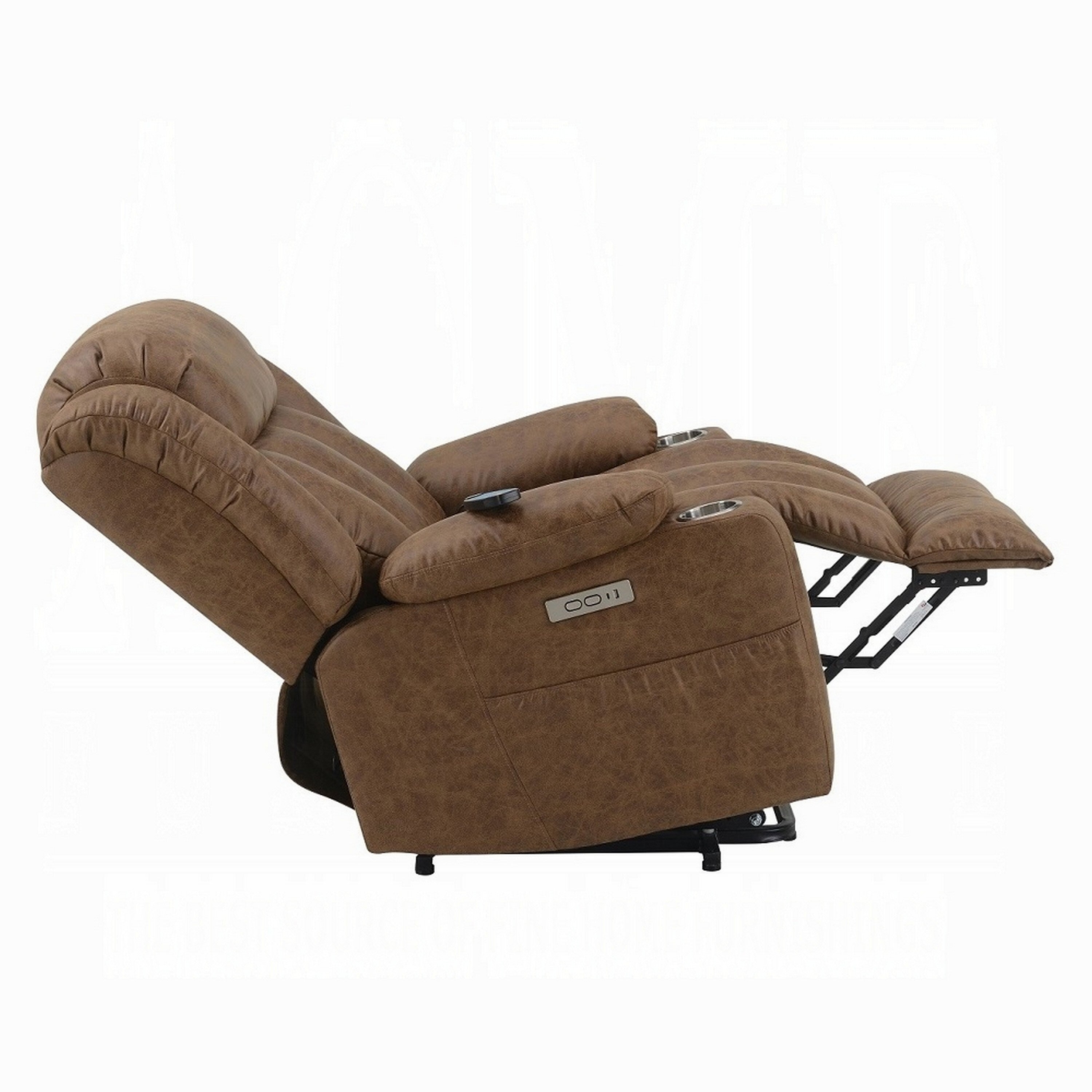Fauteuil releveur électrique Mario, chauffant et massant, similicuir marron