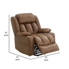 Fauteuil releveur électrique Mario, chauffant et massant, similicuir marron