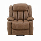 Fauteuil releveur électrique Mario, chauffant et massant, similicuir marron