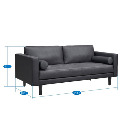 Canapé en cuir véritable du milieu du siècle pour salon, canapé de luxe, meubles pour maison, bureau, chambre à coucher