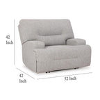 Fauteuil inclinable électrique Marissa à assise large, polyester gris, rembourrage moelleux