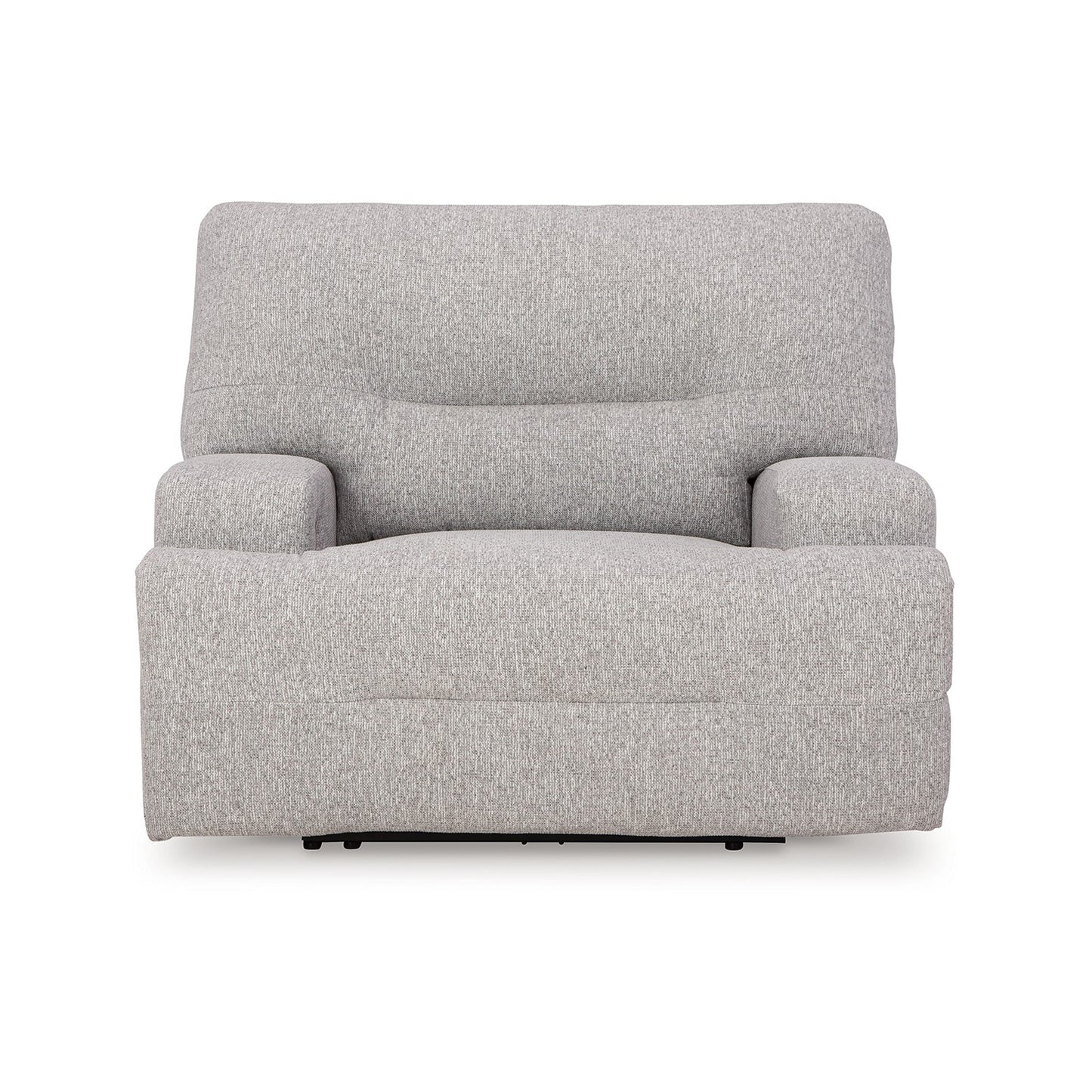 Fauteuil inclinable électrique Marissa à assise large, polyester gris, rembourrage moelleux