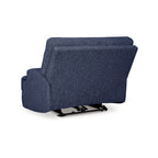 Fauteuil inclinable électrique Marissa à assise large, en polyester bleu marine doux