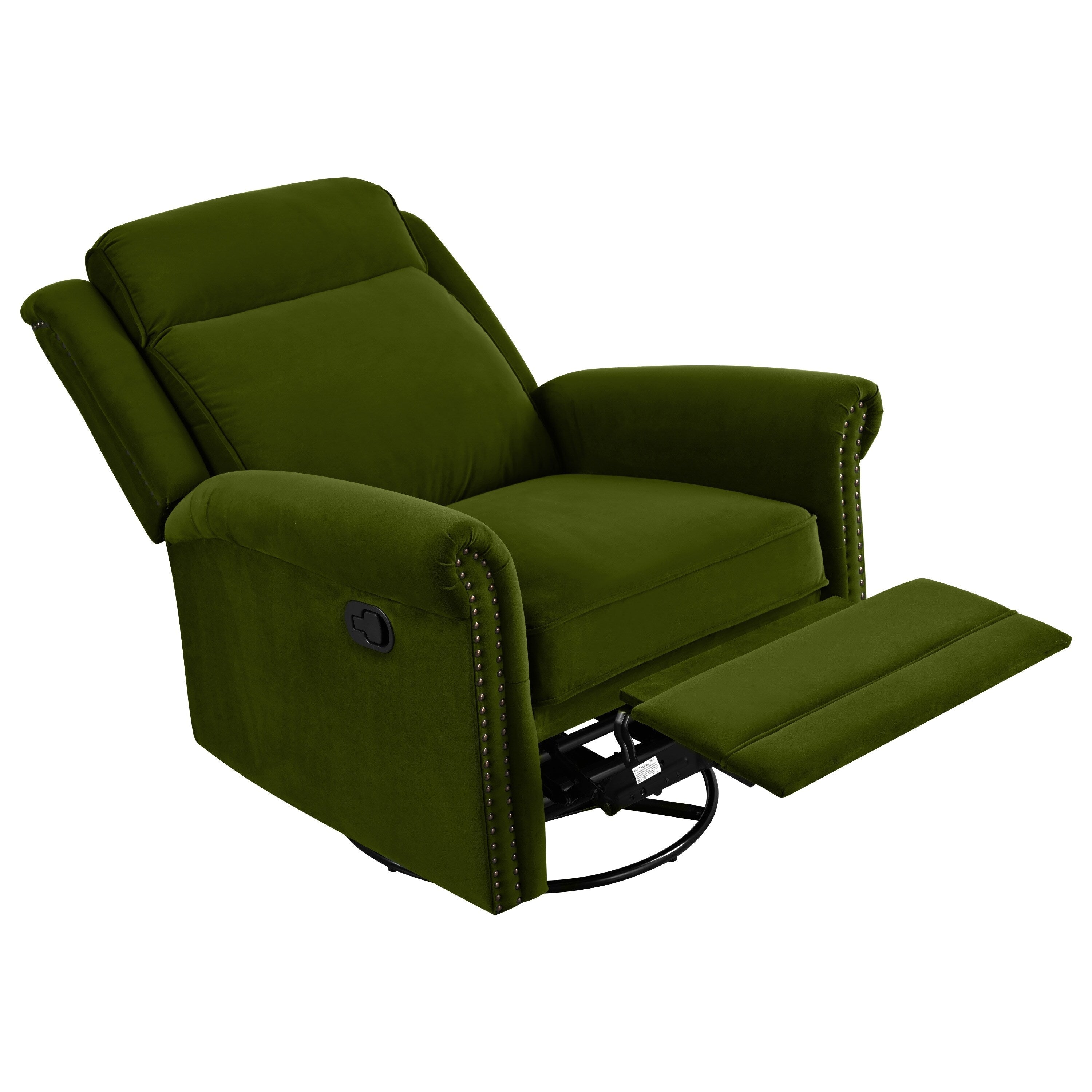 Fauteuil inclinable pivotant moderne en velours Marloo par Christopher Knight Home