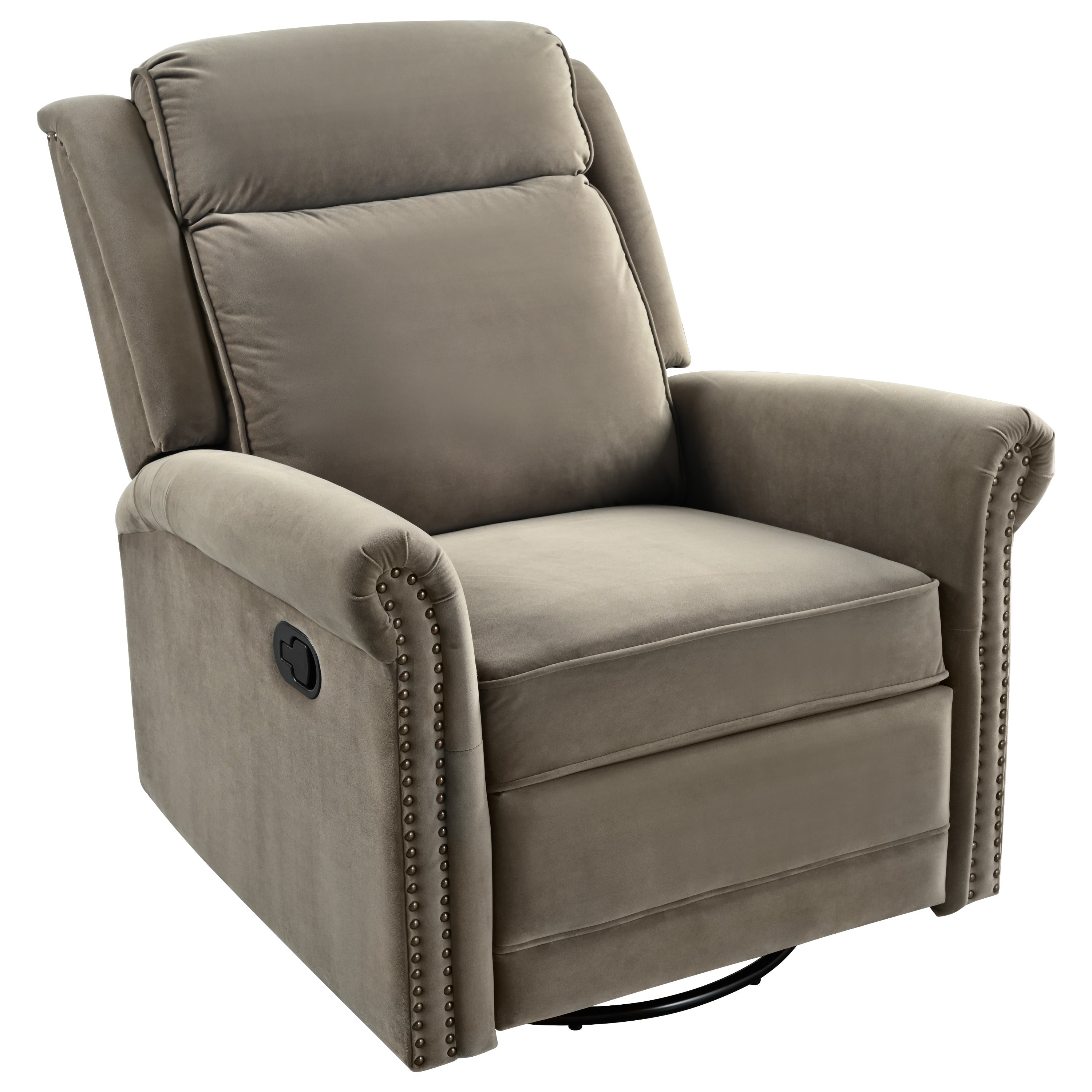 Fauteuil inclinable pivotant moderne en velours Marloo par Christopher Knight Home