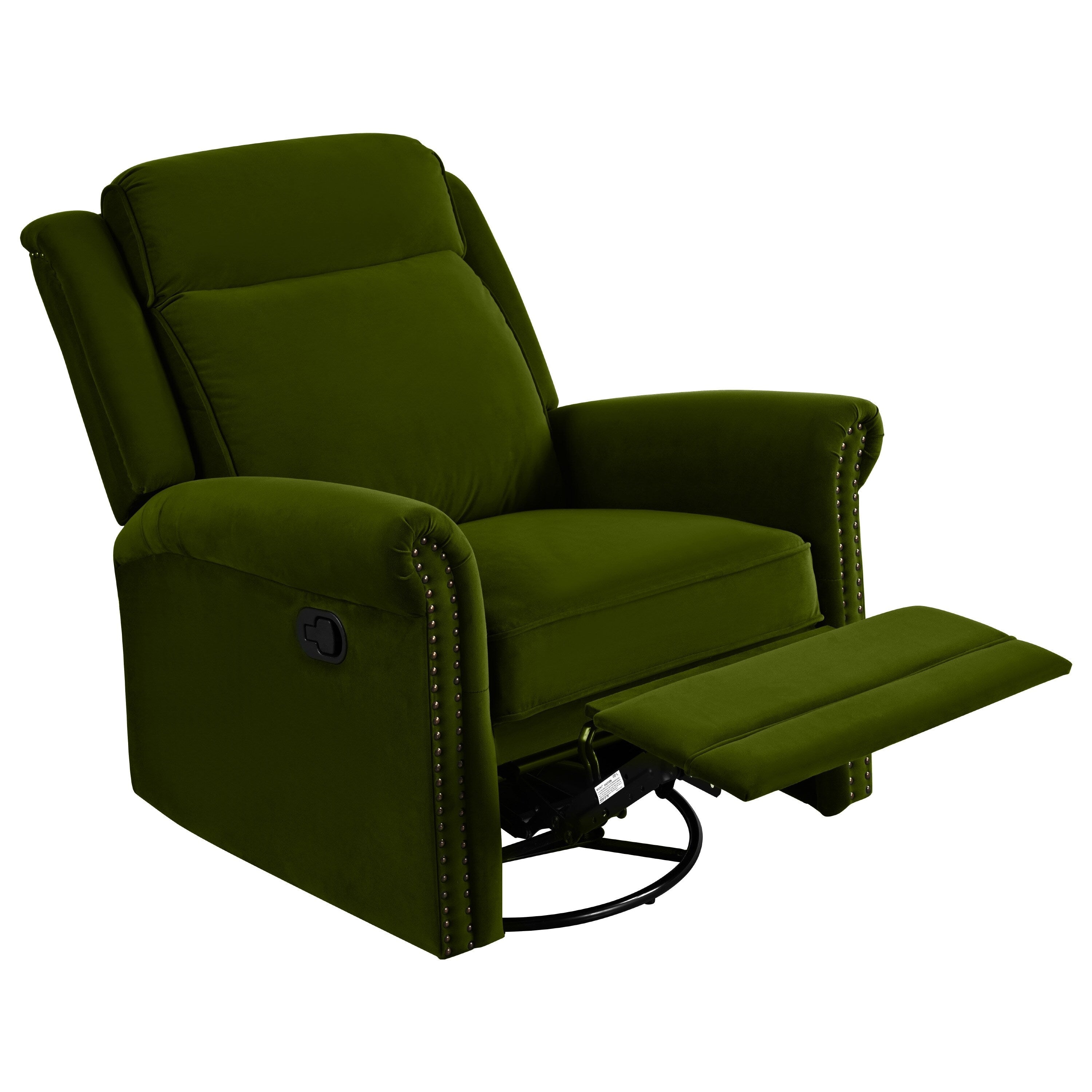 Fauteuil inclinable pivotant moderne en velours Marloo par Christopher Knight Home