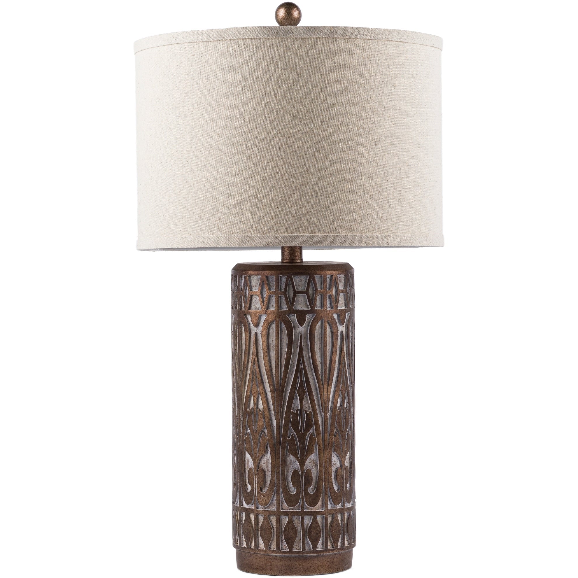 Lampe de table bohème en bronze Marnie de Livabliss – Dimensions (H x L x P) : 26 x 14 x 14