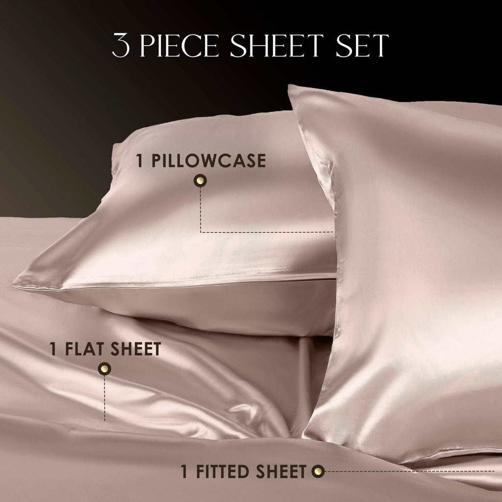 Parure de draps Martex Elegance en satin de soie doux et respirant pour cheveux et peau