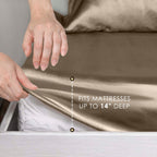 Parure de draps Martex Elegance en satin de soie doux et respirant pour cheveux et peau