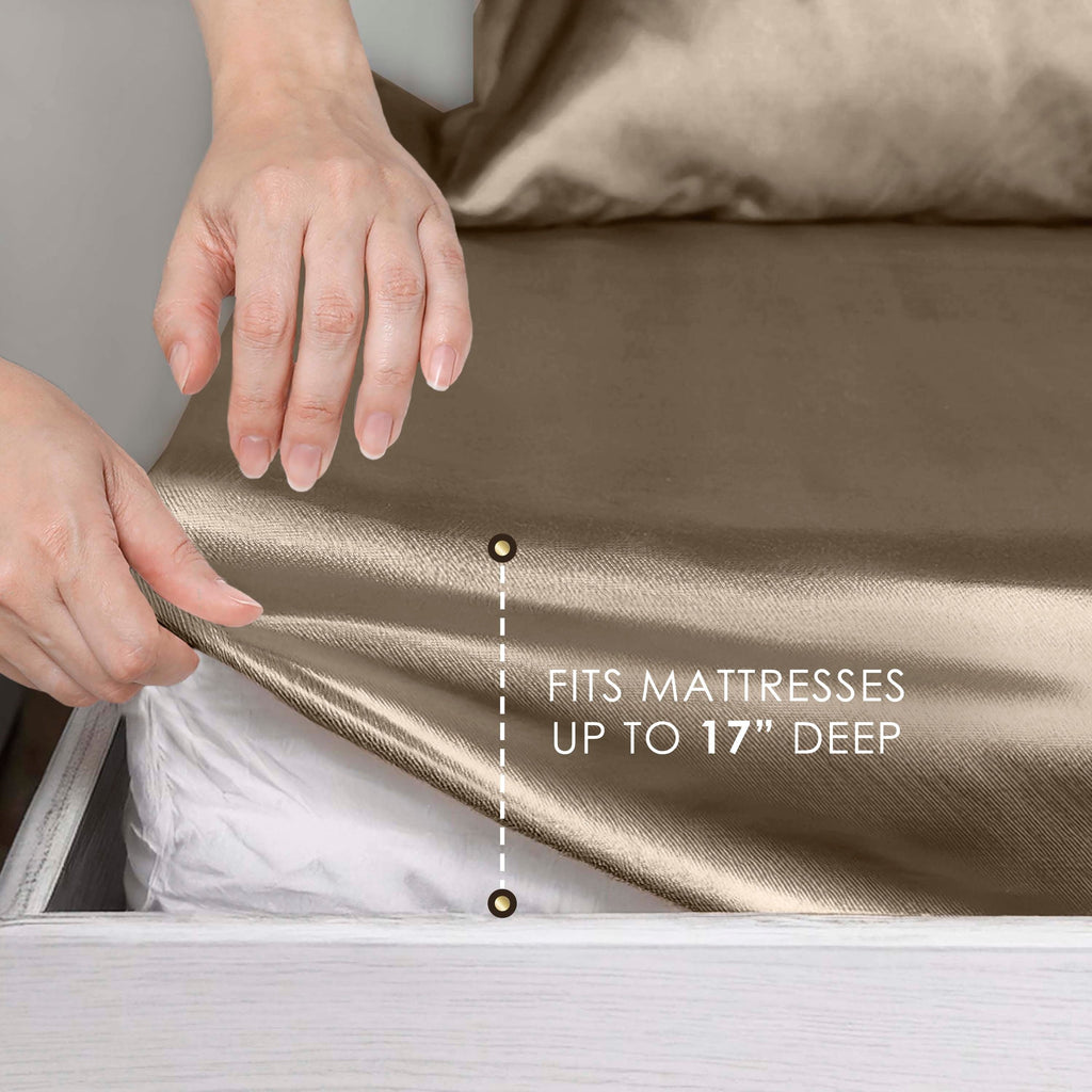 Parure de draps Martex Elegance en satin de soie doux et respirant pour cheveux et peau