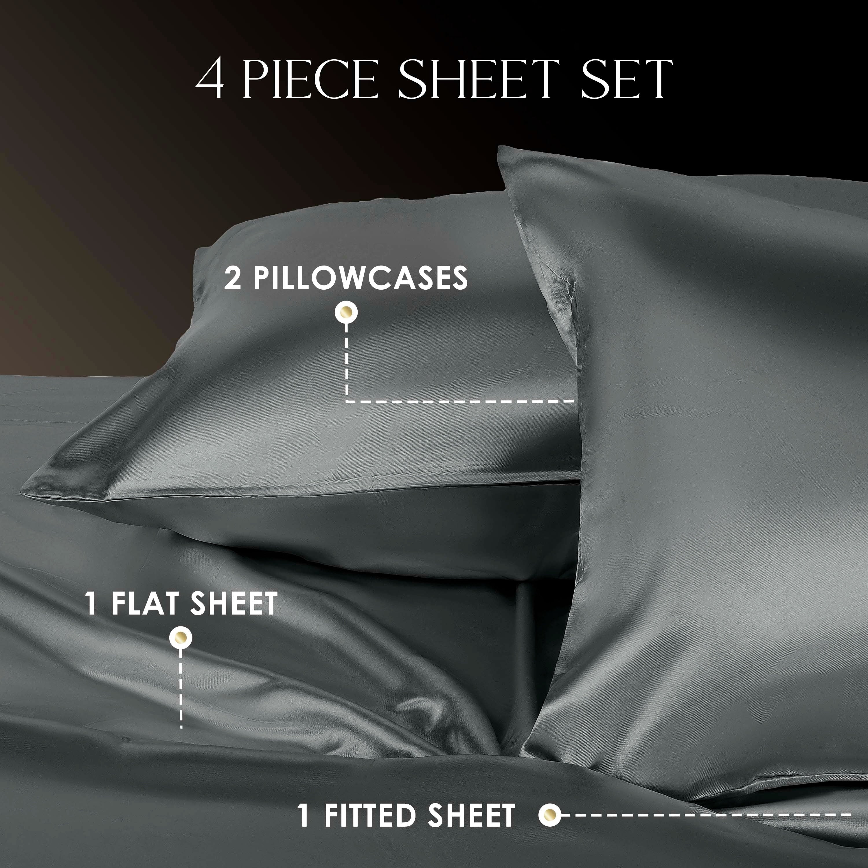 Parure de draps Martex Elegance en satin de soie doux et respirant pour cheveux et peau