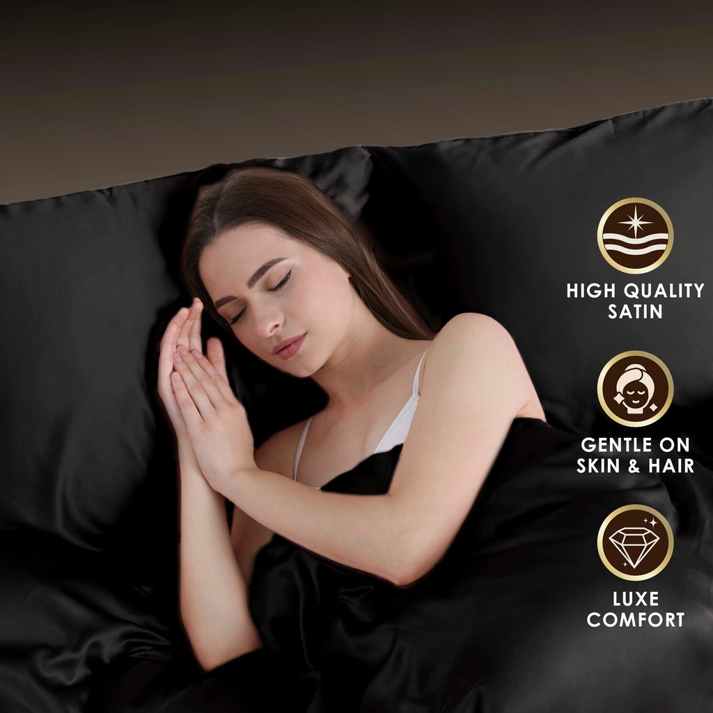 Parure de draps Martex Elegance en satin de soie doux et respirant pour cheveux et peau