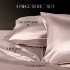 Parure de draps Martex Elegance en satin de soie doux et respirant pour cheveux et peau