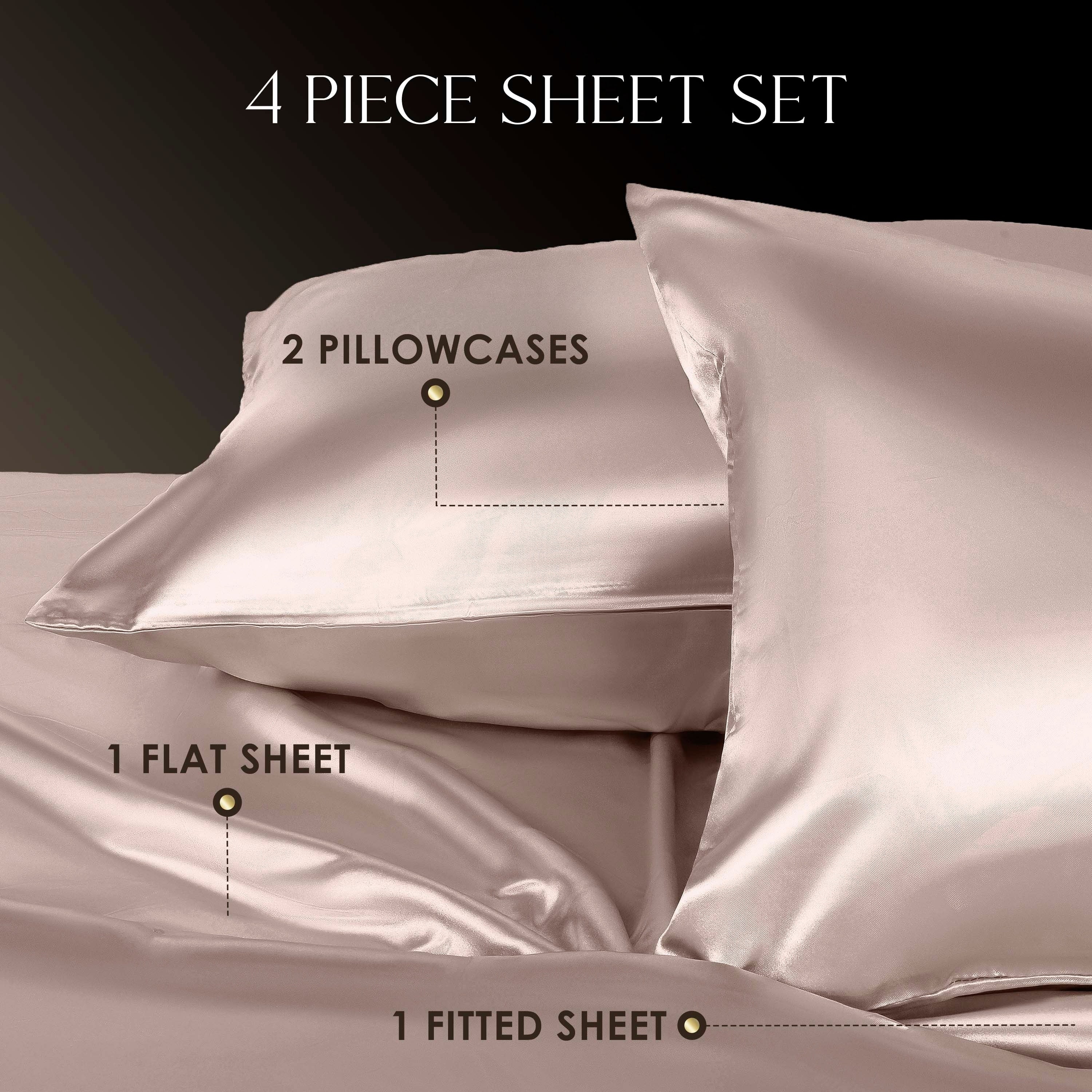 Parure de draps Martex Elegance en satin de soie doux et respirant pour cheveux et peau