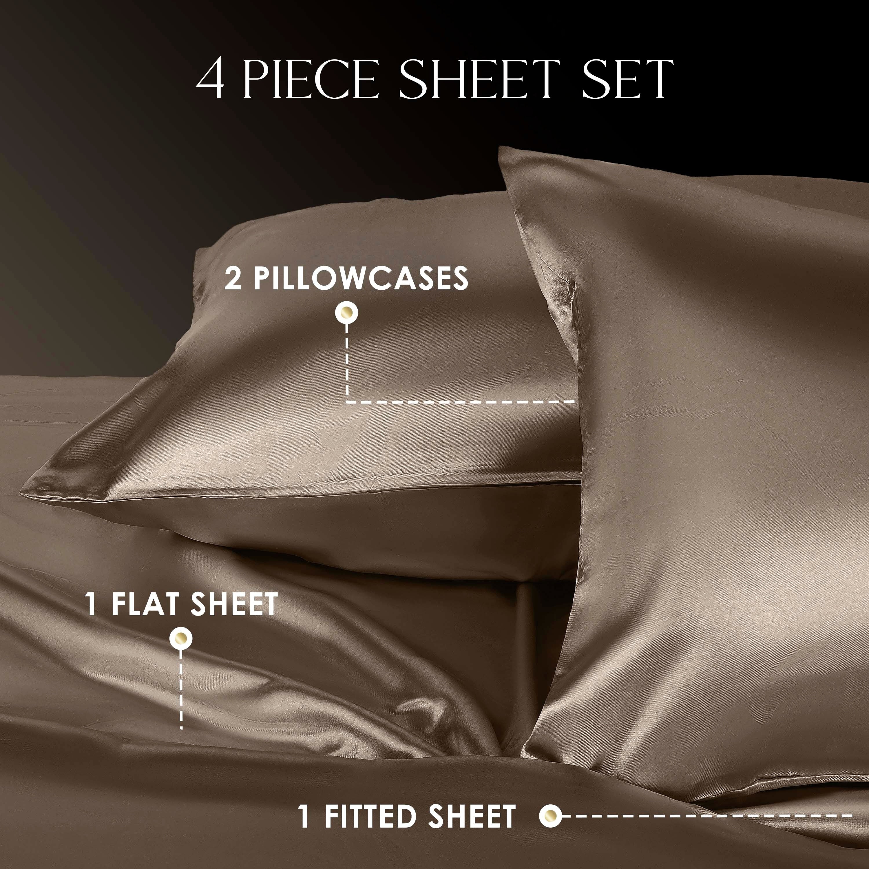 Parure de draps Martex Elegance en satin de soie doux et respirant pour cheveux et peau