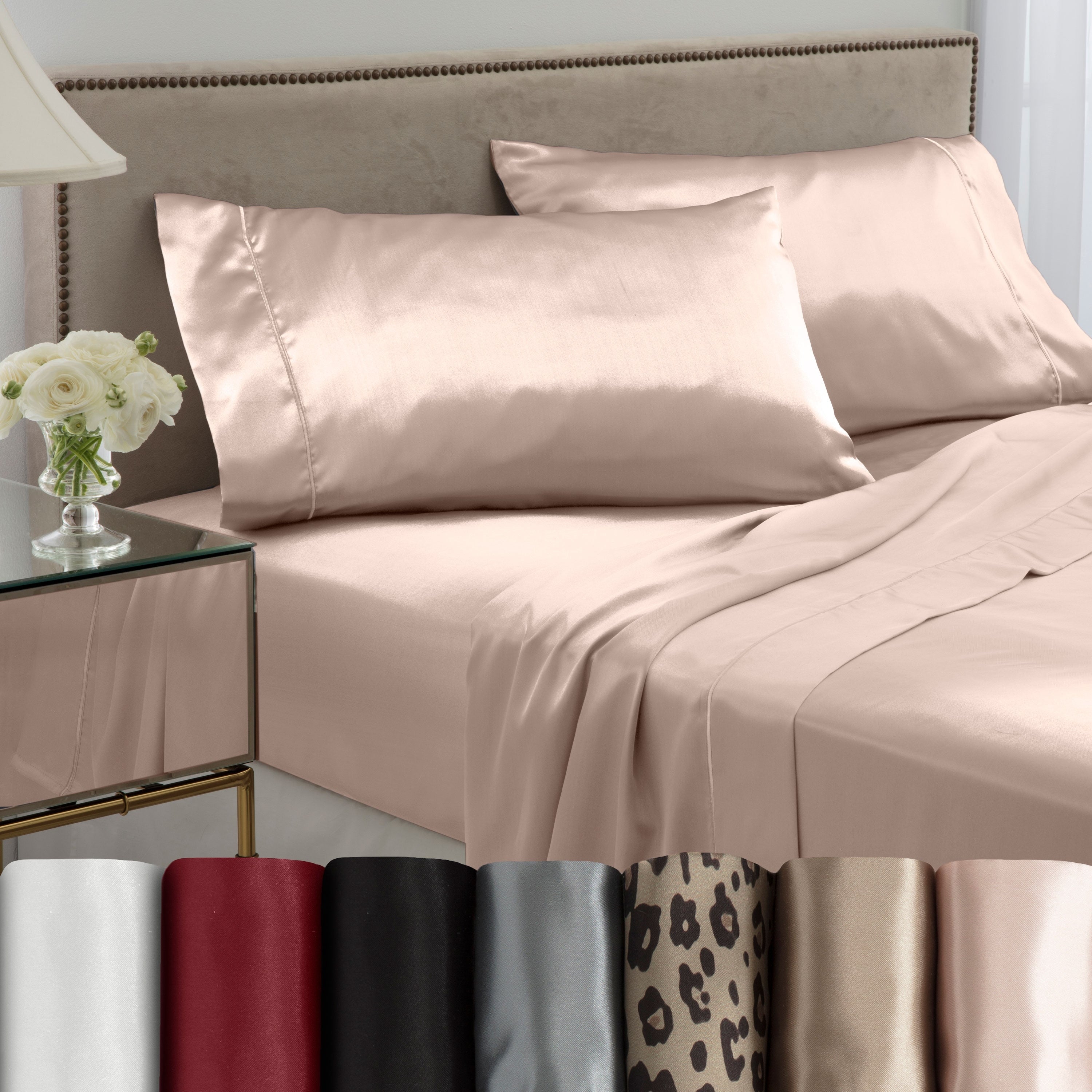 Parure de draps Martex Elegance en satin de soie doux et respirant pour cheveux et peau