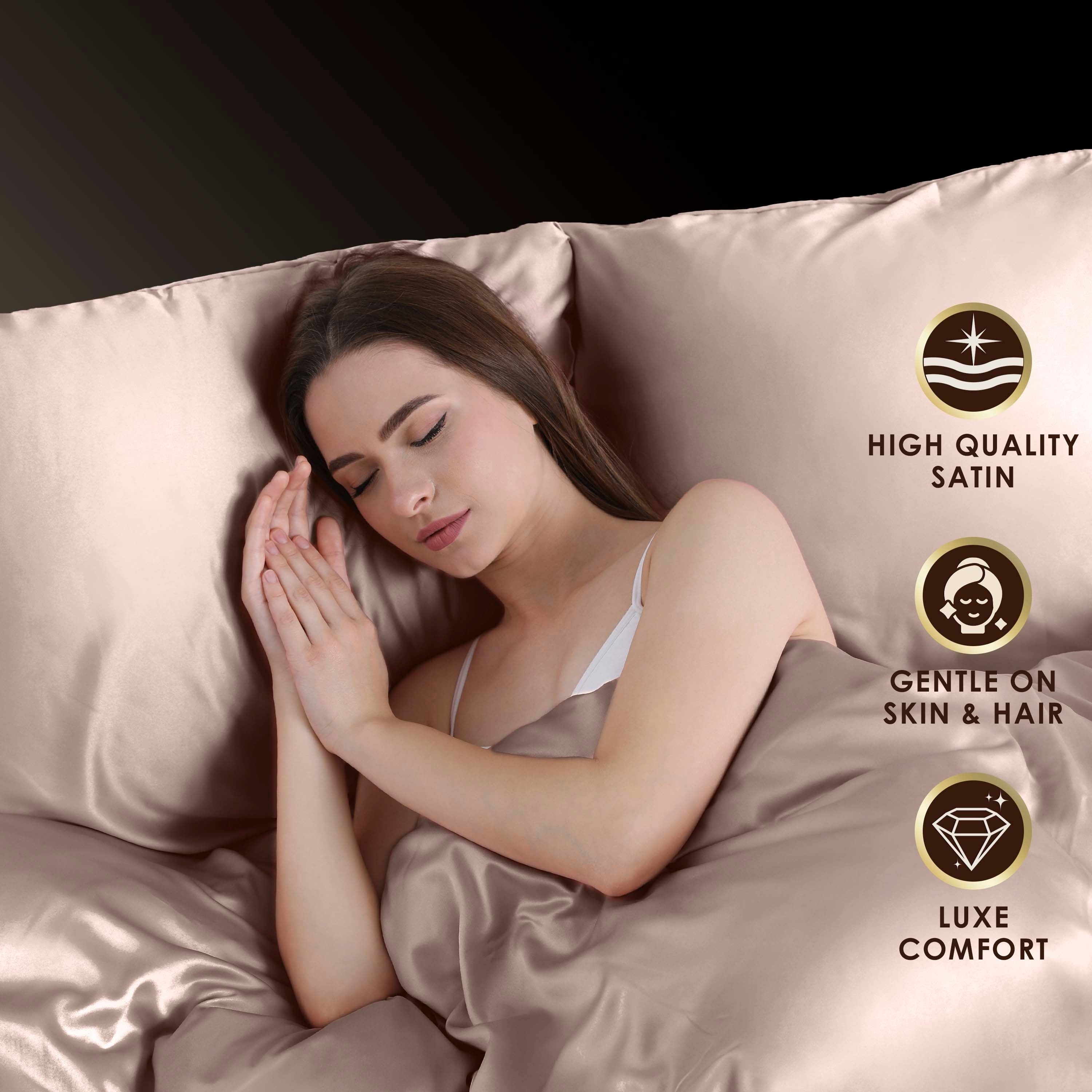 Parure de draps Martex Elegance en satin de soie doux et respirant pour cheveux et peau