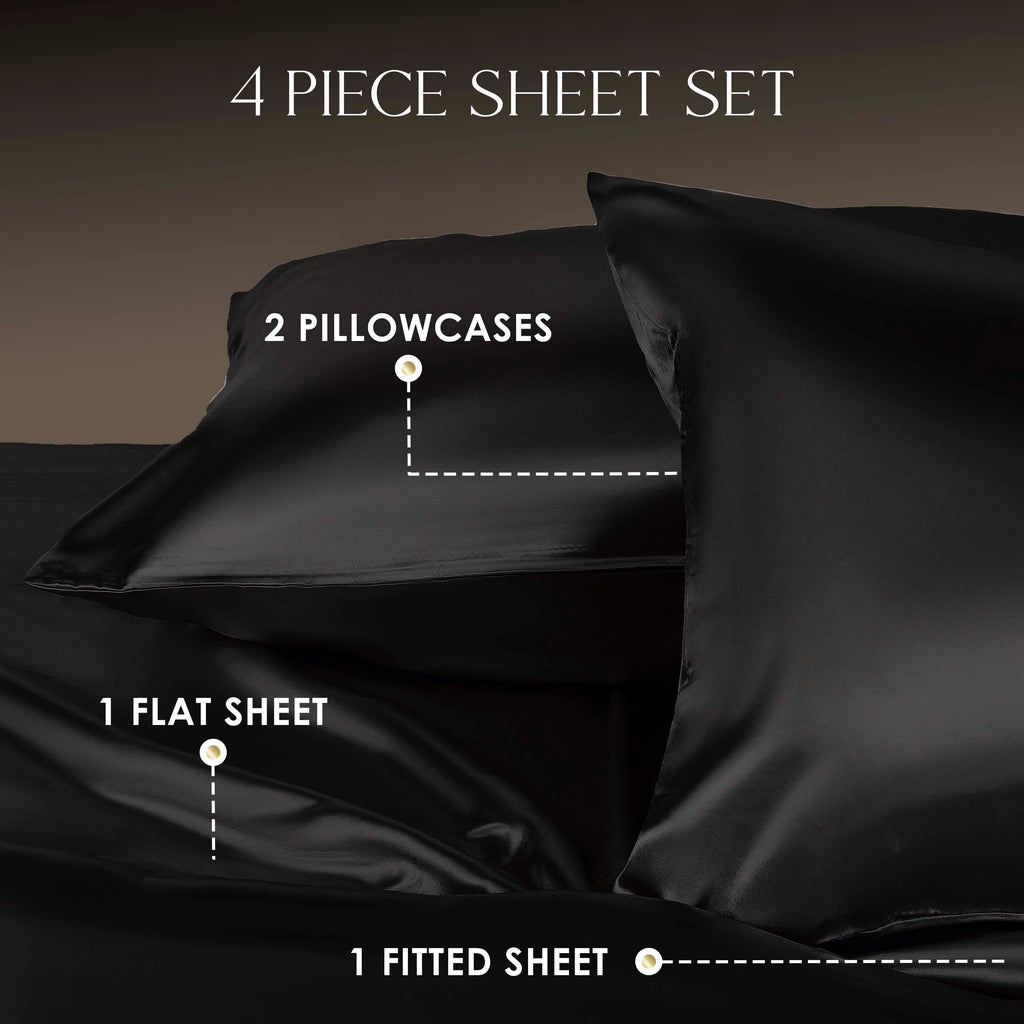 Parure de draps Martex Elegance en satin de soie doux et respirant pour cheveux et peau