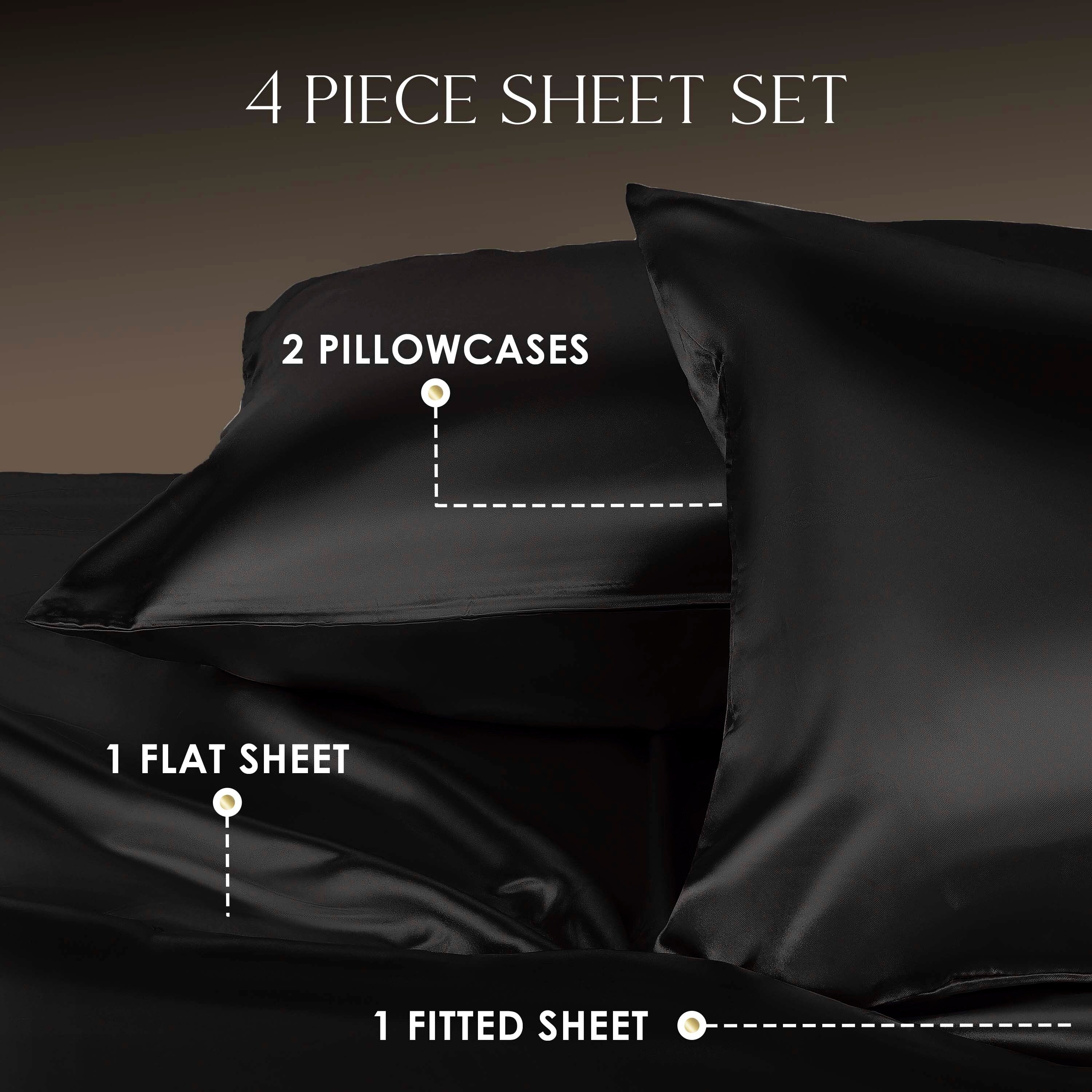 Parure de draps Martex Elegance en satin de soie doux et respirant pour cheveux et peau
