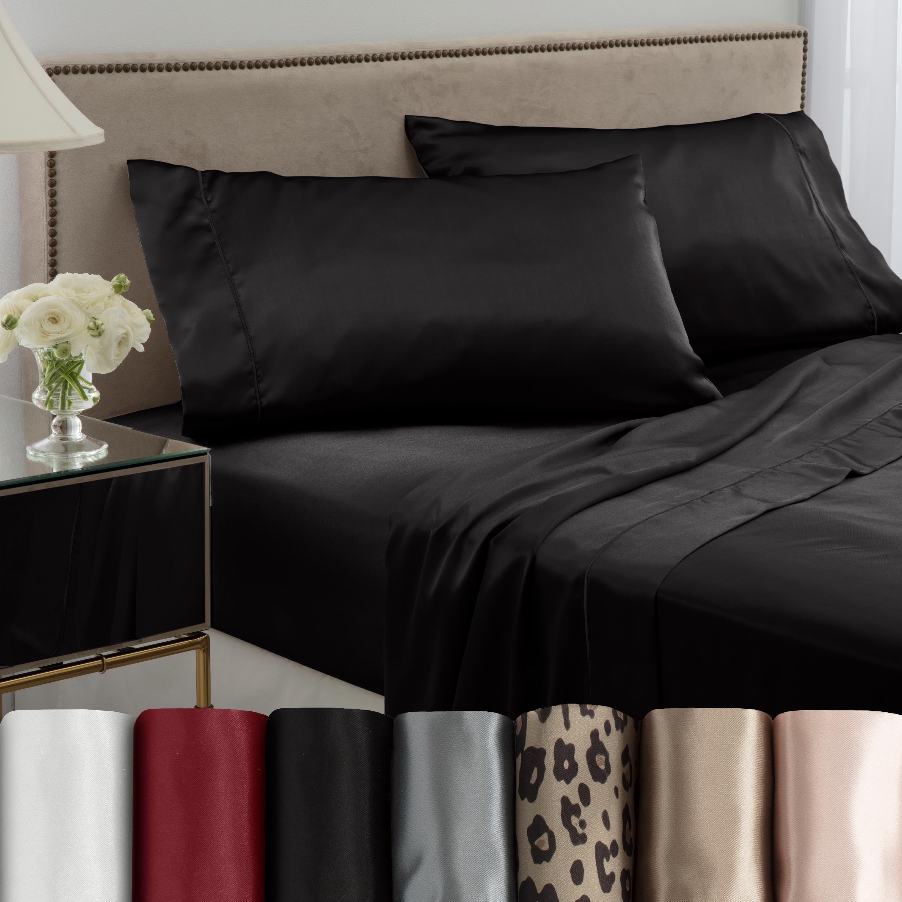 Parure de draps Martex Elegance en satin de soie doux et respirant pour cheveux et peau
