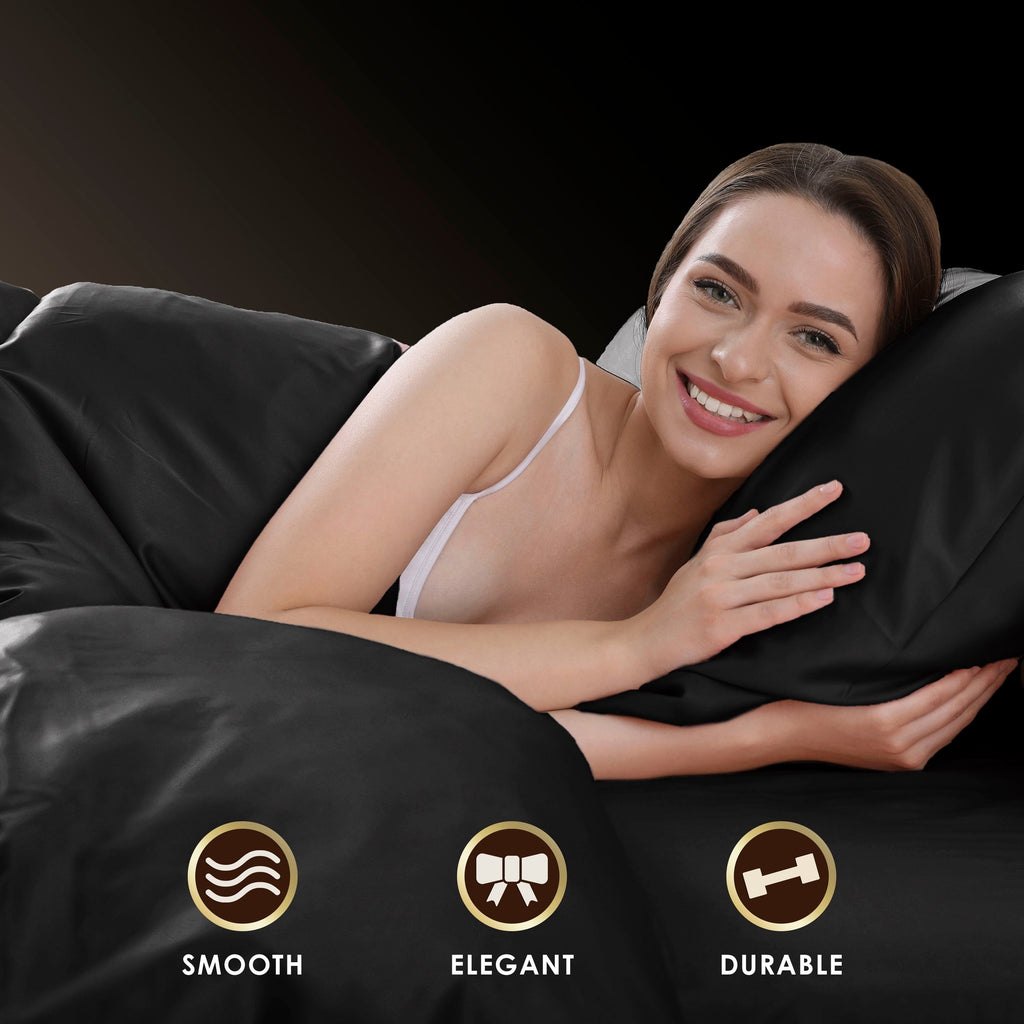 Parure de draps Martex Elegance en satin de soie doux et respirant pour cheveux et peau