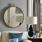 Miroir mural rond Marza finition laiton antique par iNSPIRE Q Modern