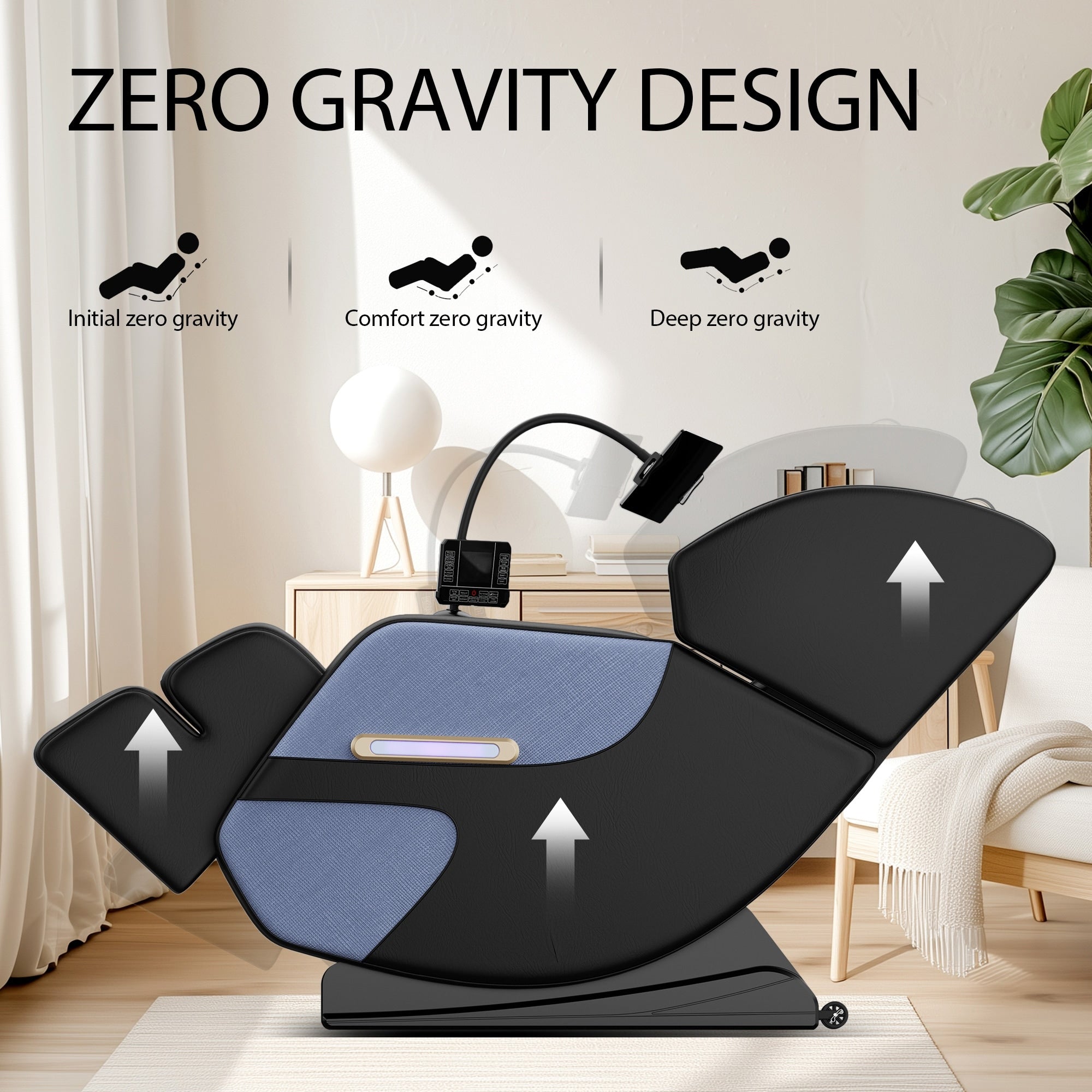 Fauteuil de massage inclinable à gravité zéro avec pression d'air sur tout le corps
