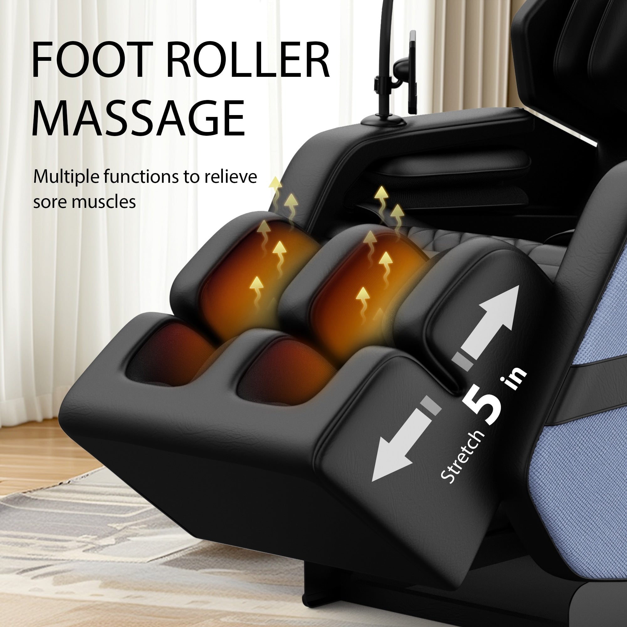 Fauteuil de massage inclinable à gravité zéro avec pression d'air sur tout le corps